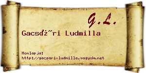Gacsári Ludmilla névjegykártya
